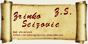 Zrinko Seizović vizit kartica